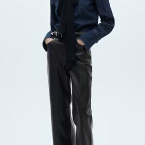 Mango Faux Leather Pants